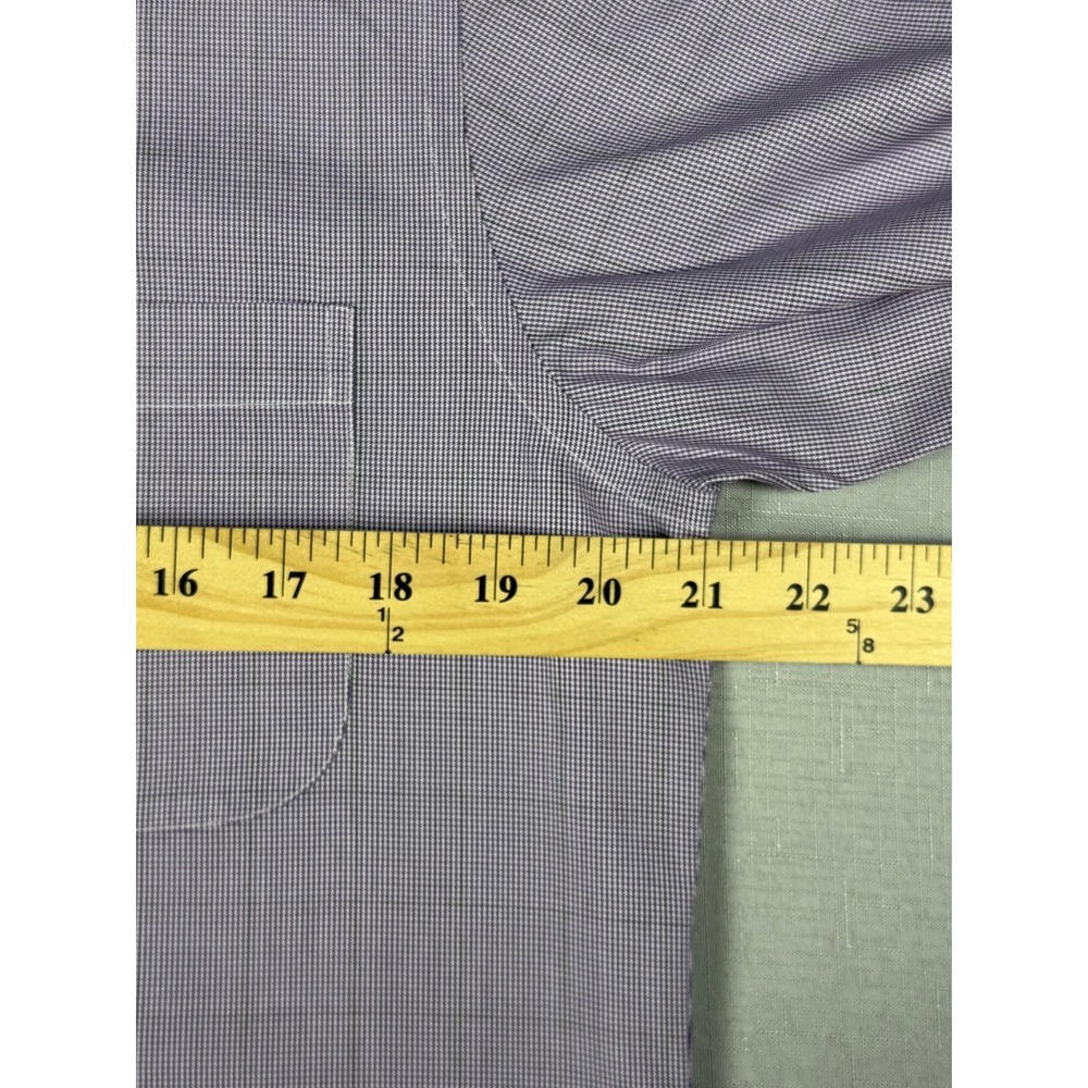 Brooks Brothers Classic Non-Iron Dress Shirt Purple White Micro Check 14.5 34 - Picture 4 of 9